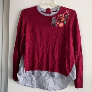 Crown & Ivy Faux Layered Sweater XL